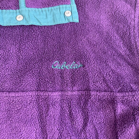 VTG Cabelas Sweater Mens Large Retro Purple Fleece Snap (Synchilla style) Read - Picture 8 of 16